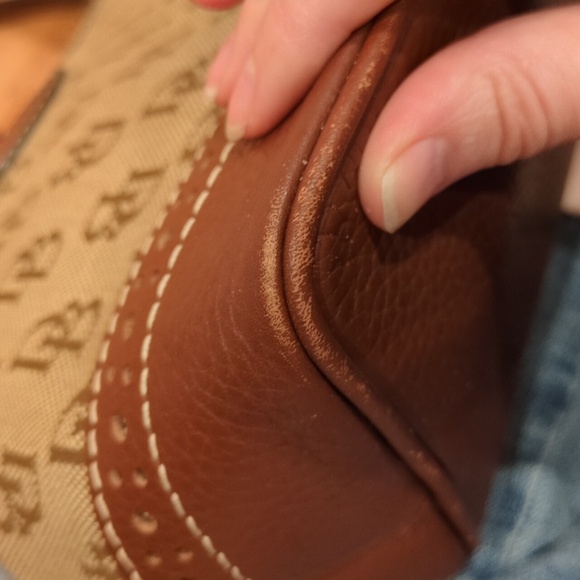 Dooney & Bourke  GUC Canvas Monogram Brown Tote Purse COA & Registration Card - Picture 15 of 15